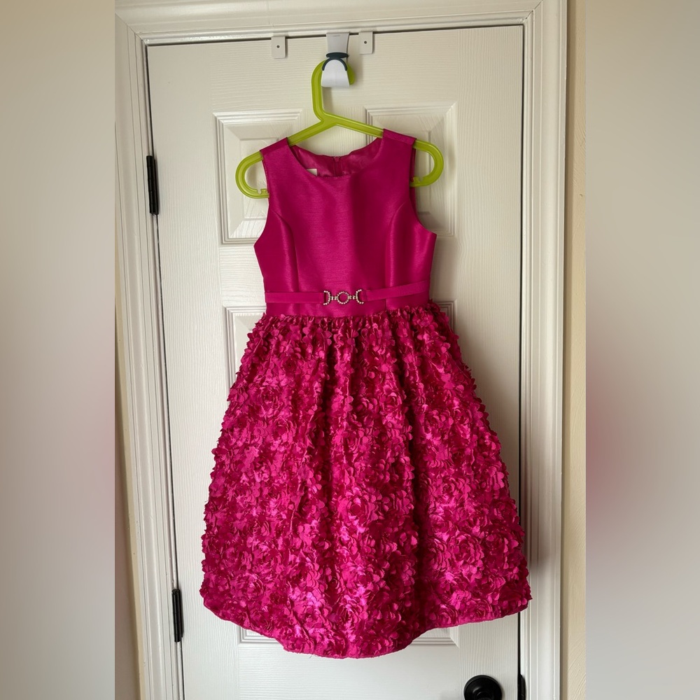American Princess Girls Magenta Flower Dress - Size 7